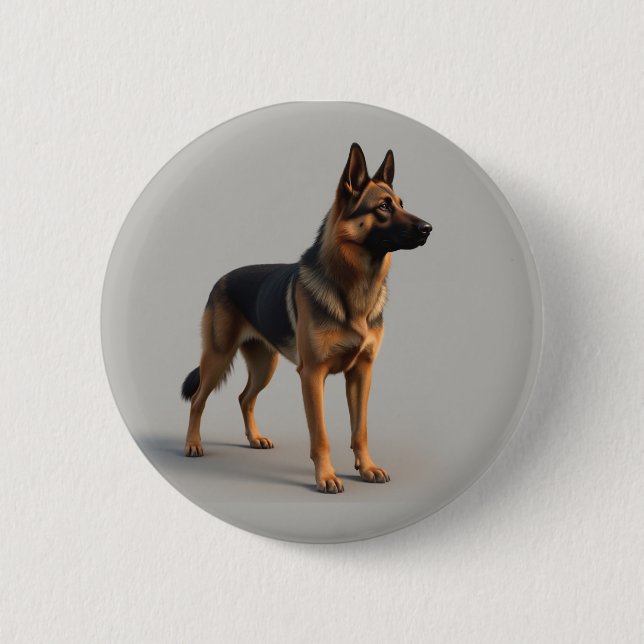 German Shepherd Dog 2 Inch Round Button (Front)