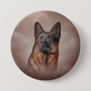 German Shepherd dog 3 Inch Round Button