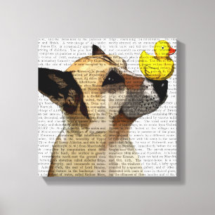 German Shepherd Dog and Duck Canvas Print
