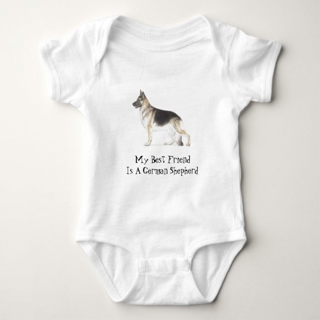 German Shepherd Dog Baby Bodysuit (Front)