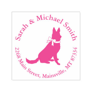 German Shepherd Dog Baby Shower Pink Girl Self-inking Stamp