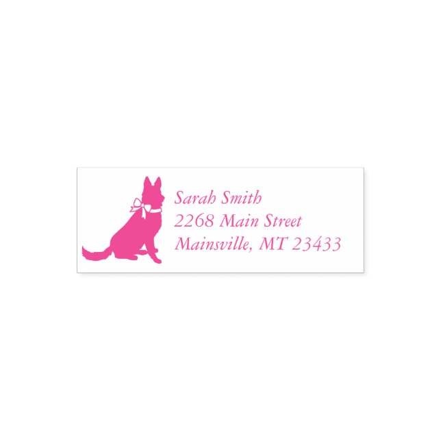 German Shepherd Dog Baby Shower Pink Girl Self-inking Stamp (Design)
