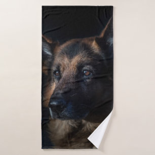 German shepherd dog bath towel