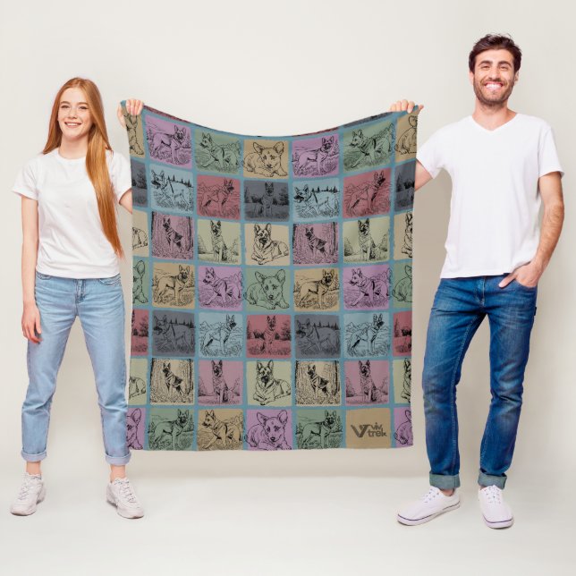 German Shepherd Dog Blanket Cozy Puppy Fleece (In Situ)