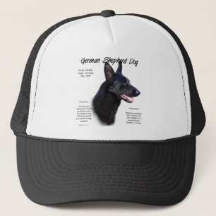 German Shepherd Dog (blk) History Design Trucker Hat