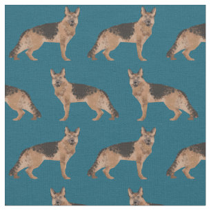 German Shepherd dog blue Fabric