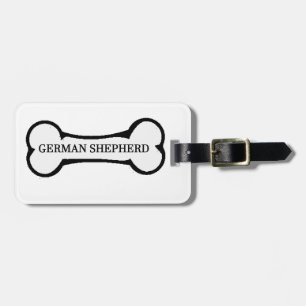 german shepherd dog bone.png luggage tag