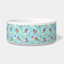 German Shepherd Dog Bowl Spring Floral Pet Lover G