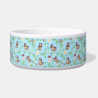 German Shepherd Dog Bowl Spring Floral Pet Lover G