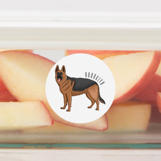 German shepherd dog cartoon illustration  (Affixed)