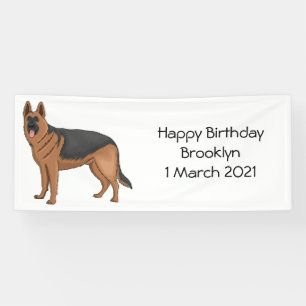 German shepherd dog cartoon illustration  banner