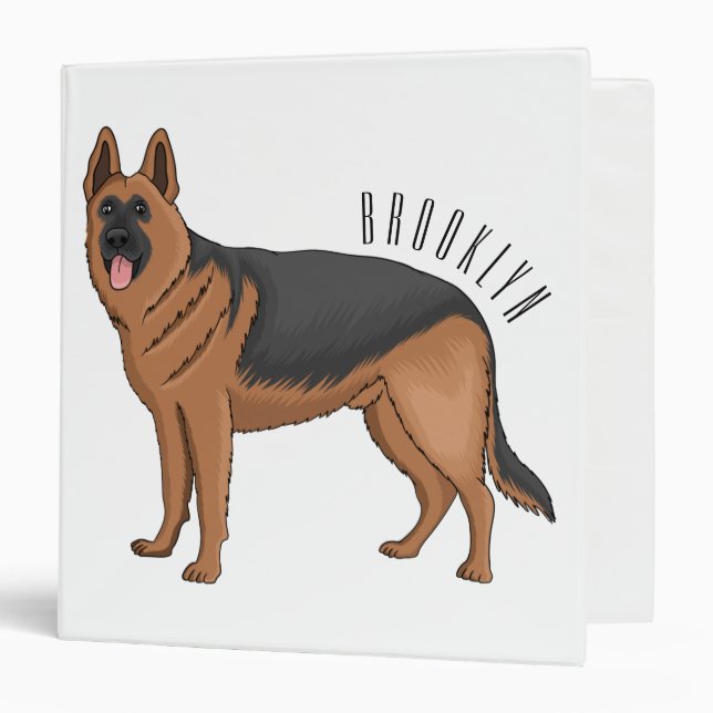 German shepherd dog cartoon illustration binder (Front/Inside)