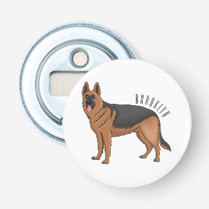 German shepherd dog cartoon illustration  bottle opener