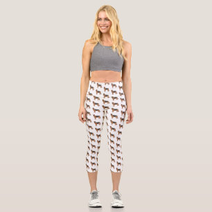 German shepherd dog cartoon illustration capri leggings