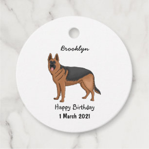 German shepherd dog cartoon illustration  favour tags