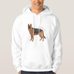 German shepherd dog cartoon illustration  hoodie