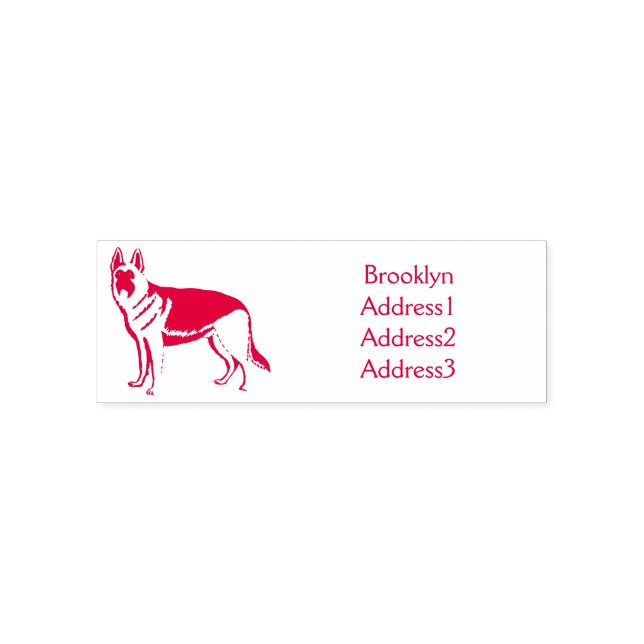 German shepherd dog cartoon illustration  self-inking stamp (Design)