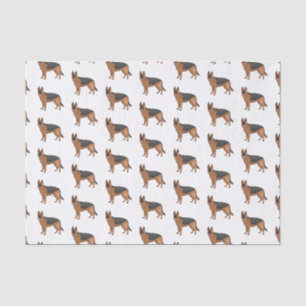 German shepherd dog cartoon illustration tissue paper