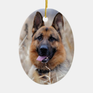 German Shepherd Dog Ceramic Ornament