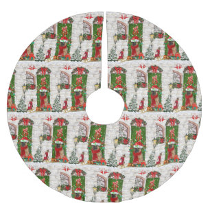 German Shepherd Dog Christmas  Brushed Polyester Tree Skirt