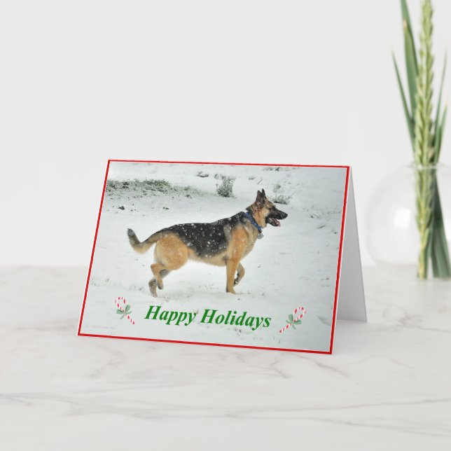 German Shepherd Dog Christmas Greeting Card (Front)