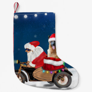 German Shepherd dog Christmas Santa Claus   Small Christmas Stocking