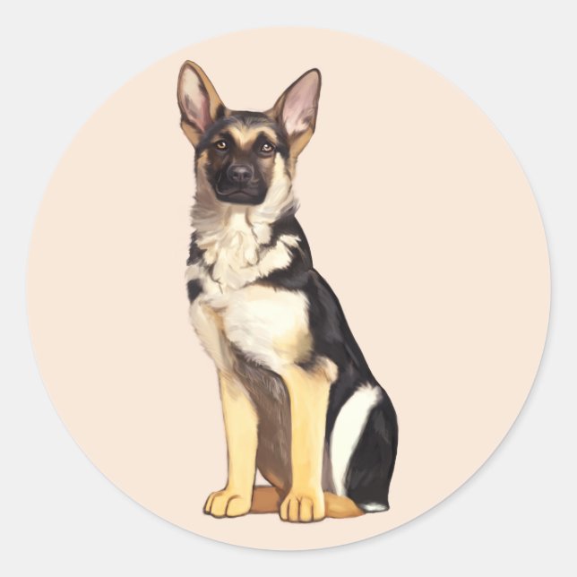 German Shepherd Dog Classic Round Sticker (Front)