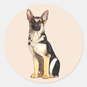 German Shepherd Dog Classic Round Sticker