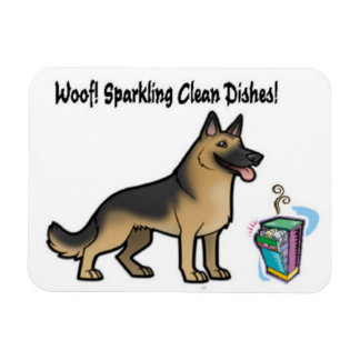 German Shepherd Dog Clean Dishes Sign Magnet