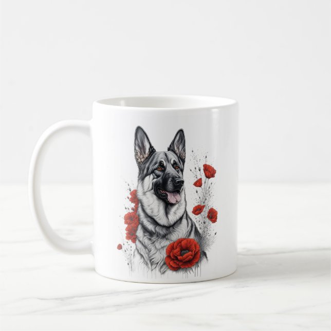 German Shepherd Dog Coffee Mug (Left)