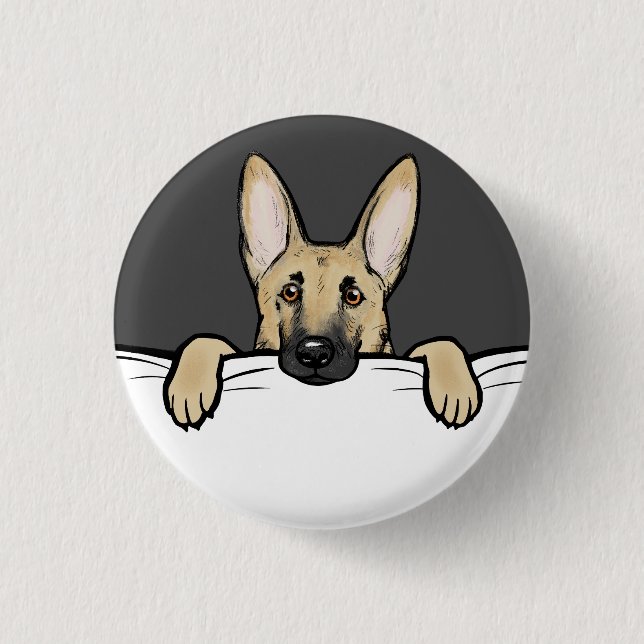 German Shepherd Dog Cute  1 Inch Round Button (Front)