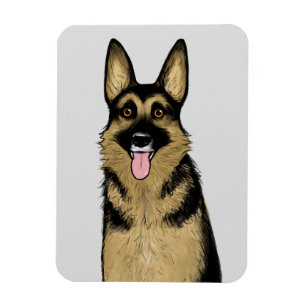 German Shepherd Dog   Cute GSD   Pet Lover's Art Magnet