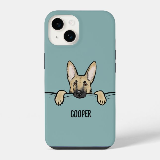 German Shepherd Dog Cute Personalized iPhone Case (Back)