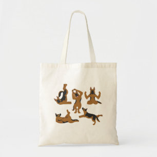German shepherd dog doing yoga Tote bag