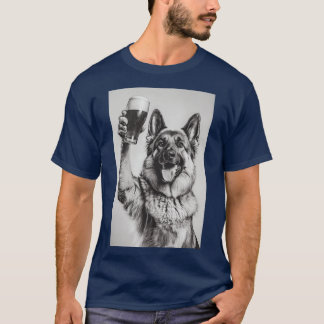 German Shepherd Dog Drinking Beer friend T-Shirt