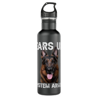 German Shepherd Dog Ears Up System Armed 710 Ml Water Bottle