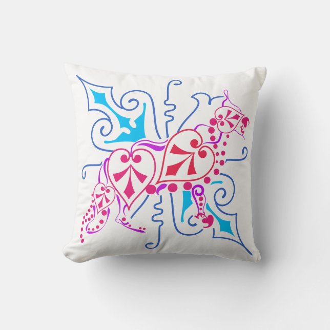 German Shepherd Dog extrem illustration  Throw Pillow (Front)