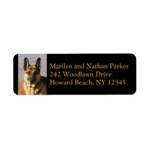 German Shepherd Dog Face Return Address Label