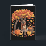 German Shepherd Dog Fall Scarf Pumpkin Autumn Than Card<br><div class="desc">German Shepherd Dog Fall Scarf Pumpkin Autumn Thanksgiving</div>