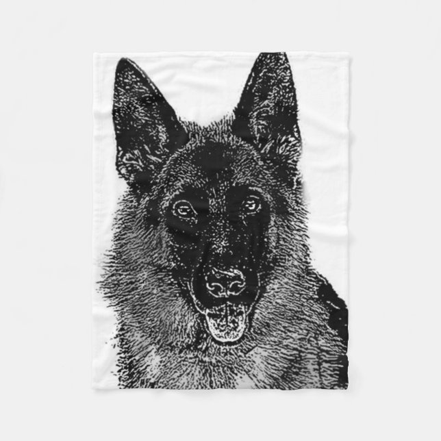 German Shepherd Dog Fleece blanket (Front)