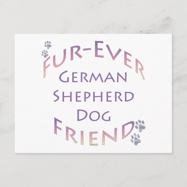 German Shepherd Dog Furever Postcard (Front)