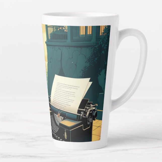 German Shepherd Dog gentleman vintage  Latte Mug (Right)