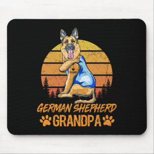 German Shepherd Dog Grandpa Paw Dad Fathers Day Mouse Pad