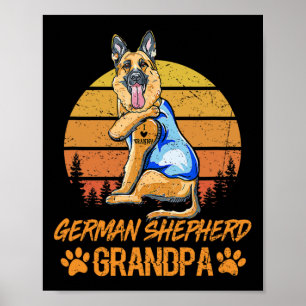 German Shepherd Dog Grandpa Paw Dad Fathers Day  Poster