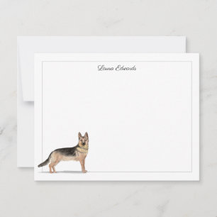German Shepherd Dog Grey Border Personalized Card
