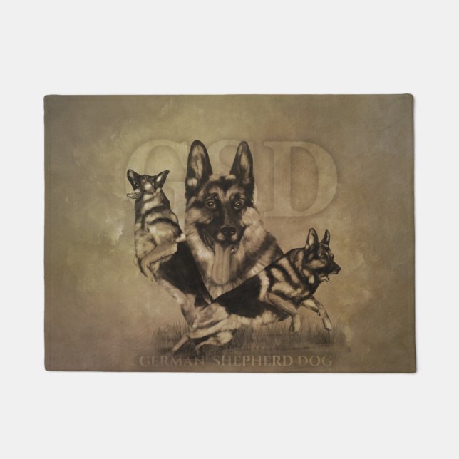 German Shepherd Dog - GSD Collage Doormat (Front)