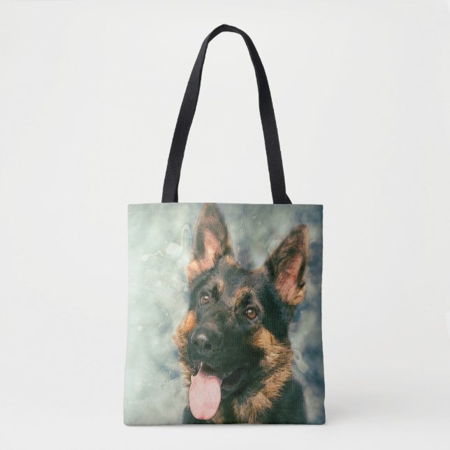 German Shepherd dog - GSD Portrait Tote Bag (Front)