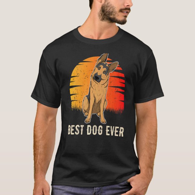 German Shepherd Dog Gsd Sunset 3 T-Shirt (Front)