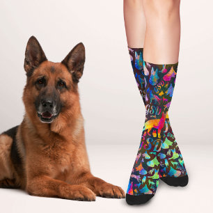 German Shepherd Dog - GSD word art pattern Socks