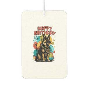 German Shepherd Dog Happy Birthday Party Shep Clot Air Freshener